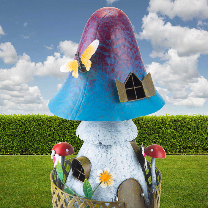 Enchanted Toadstool Fairy House - Metal Garden Ornament