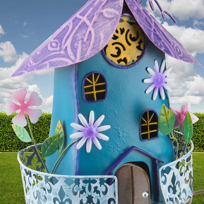 Enchanted Flower Fairy House - Metal Garden Ornament