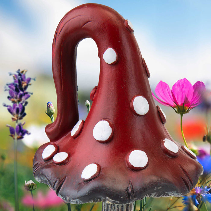 Enchanted Fairy Toadstool Secret Garden Ornament Red