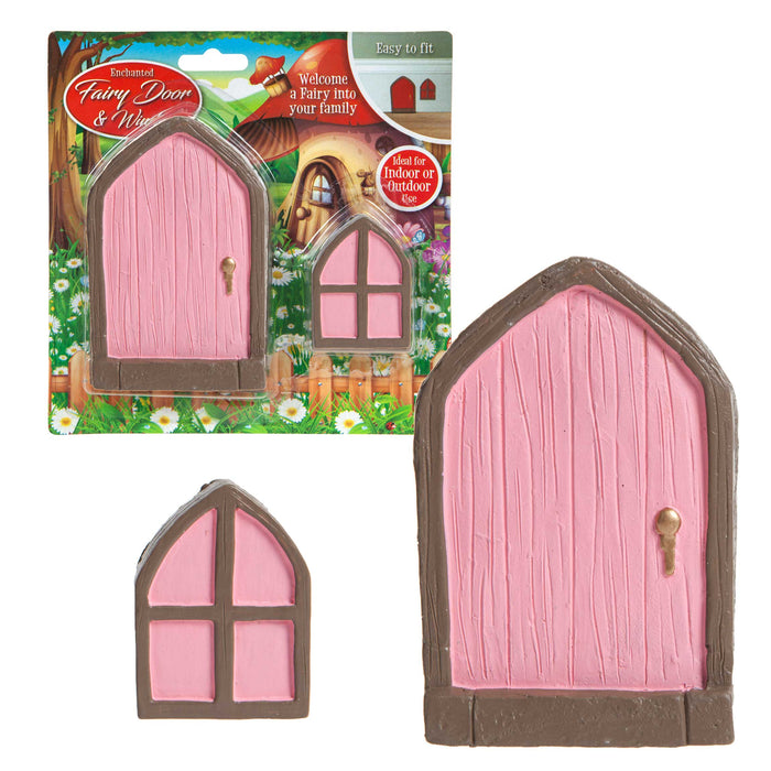 Enchanted - Fairy Sized Pink Door & Window