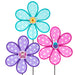 Assorted Dotty Flower Windmills - Pink, Purple or Blue 29cm