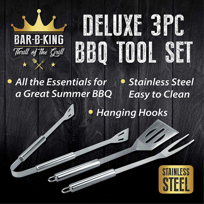 3 Pcs Deluxe Stainless Steel Barbecue Accessories Set