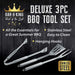 3 Pcs Deluxe Stainless Steel Barbecue Accessories Set