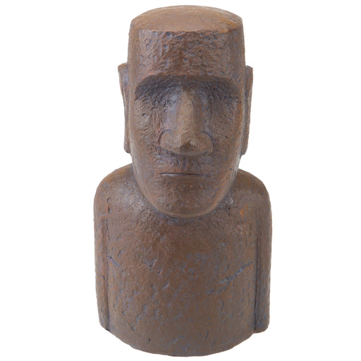 Easter Island Bronze Bust Head 12" Zen Garden Ornament