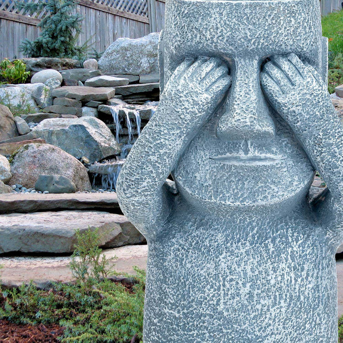 Easter Island Hiding Planter - See No Evil - 12" Zen Garden Ornament
