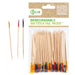 Eco Bamboo Cocktail Picks With Colour Tips 100 Pack