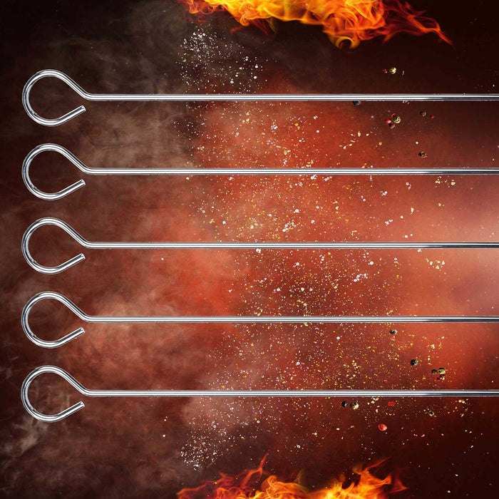 Chrome Plated Steel Skewers BBQ 5 Pack