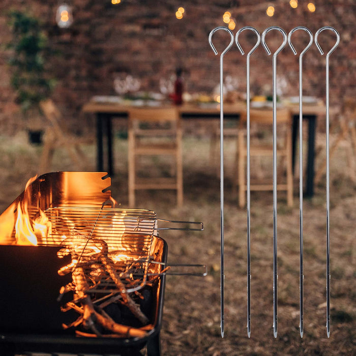 Chrome Plated Steel Skewers BBQ 5 Pack