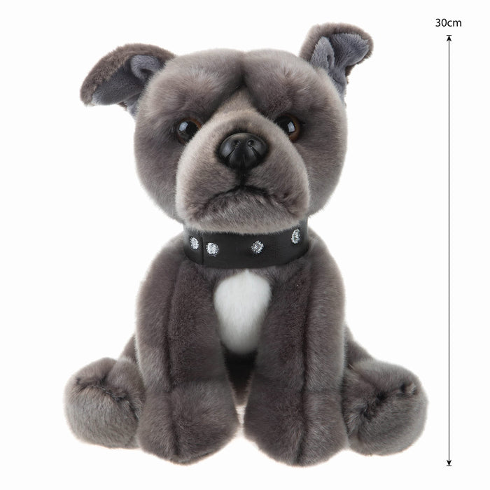 Staffordshire Soft Toy Grey Staffy Bull Terrier Premium Cuddly