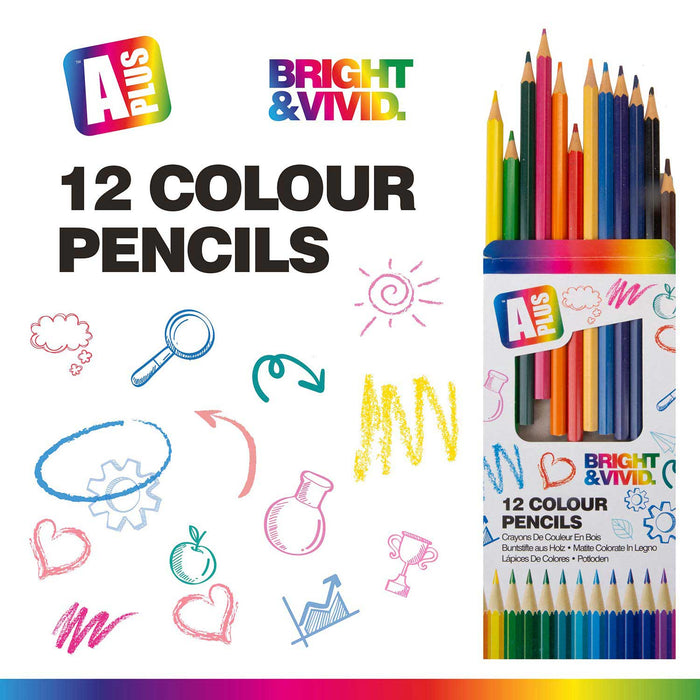 Assorted Coloured Pencils (12 Pack) APlus