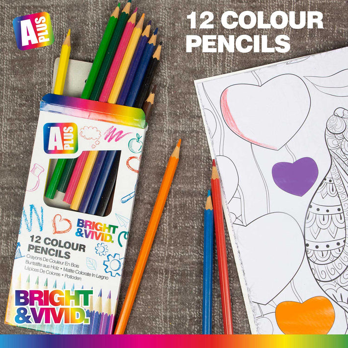 Assorted Coloured Pencils (12 Pack) APlus