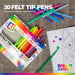 Assorted Coloured Felt Tip Pens (20 Pack) APlus