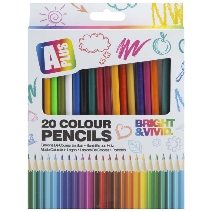 Assorted Coloured Pencils (20 Pack) A Plus