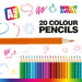 Assorted Coloured Pencils (20 Pack) A Plus