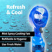 Blue Cooling Mist Fan With Lanyard