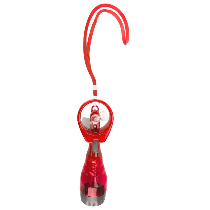 Red Cooling Mist Fan With Lanyard