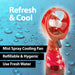 Red Cooling Mist Fan With Lanyard