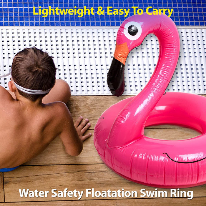 Large Flamingo Swim Ring 34"