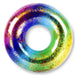 Large Rainbow Glitter Swimring 34"