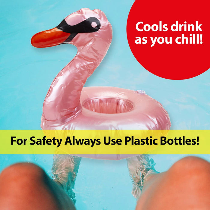 Pink Swan Drink Holder Pool Inflatable