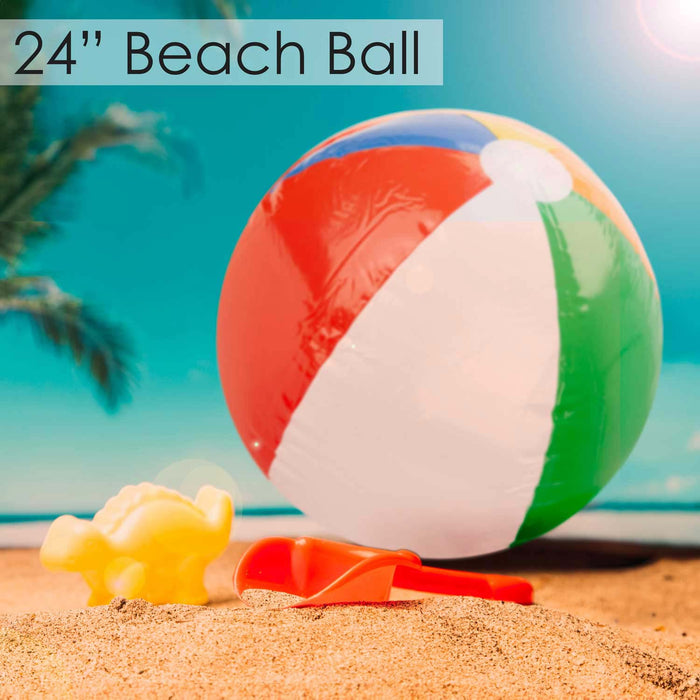 Inflatable Multi-Coloured Beach Ball 24" - Wild 'n Wet