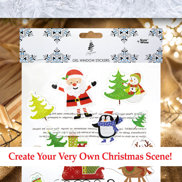 Christmas Window Stickers Decorations Gel Stickers (20cm x 20cm) 3 pack