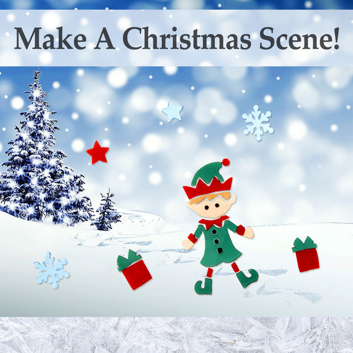 Christmas Gel Window Stickers Decorations (20cm x 20cm) 4 Assorted