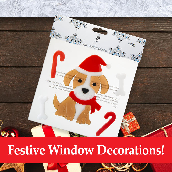 Christmas Gel Window Stickers Decorations (20cm x 20cm) 4 Assorted