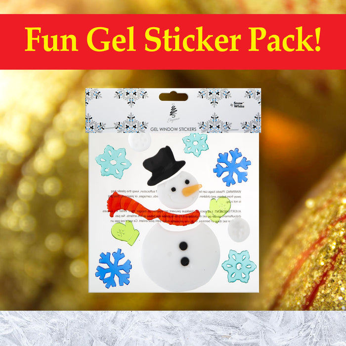 Christmas Gel Window Stickers Decorations (20cm x 20cm) 4 Assorted