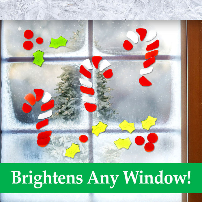Christmas Gel Window Stickers Decorations (20cm x 20cm) 3 Assorted