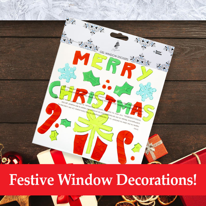 Christmas Gel Window Stickers Decorations (20cm x 20cm) 3 Assorted