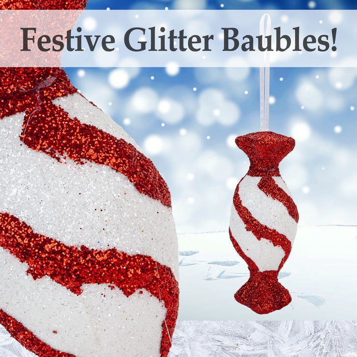 Candy Cane Sweet Hanging Christmas Tree Decorations (4 x 9. 5cm Assorted)