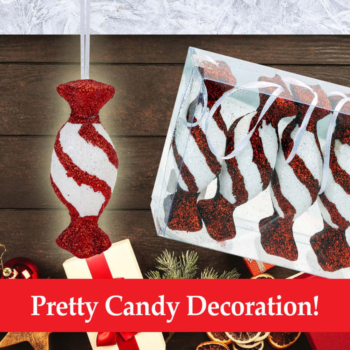 Candy Cane Sweet Hanging Christmas Tree Decorations (4 x 9. 5cm Assorted)