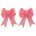 Candy Stripe Bow 13cm Christmas Accessory Decoration (2 Pack)