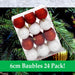 Red & White 6cm Baubles Assorted (24 Pack) - Christmas Tree Decorations