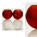 Red & White 10cm Baubles Assorted (4 Pack) - Christmas Tree Decorations