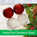 Red & White 10cm Baubles Assorted (4 Pack) - Christmas Tree Decorations