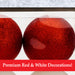 Red & White 10cm Baubles Assorted (4 Pack) - Christmas Tree Decorations