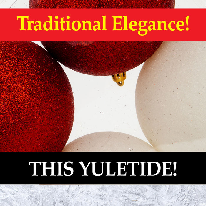 Red & White 10cm Baubles Assorted (4 Pack) - Christmas Tree Decorations