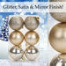 Champagne Gold 6cm Baubles Assorted (6 Pack) - Christmas Tree Decorations