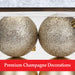 Champagne Gold 6cm Baubles Assorted (6 Pack) - Christmas Tree Decorations