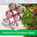 Rose Gold Colour Christmas Baubles - Pack of 24- 6cm