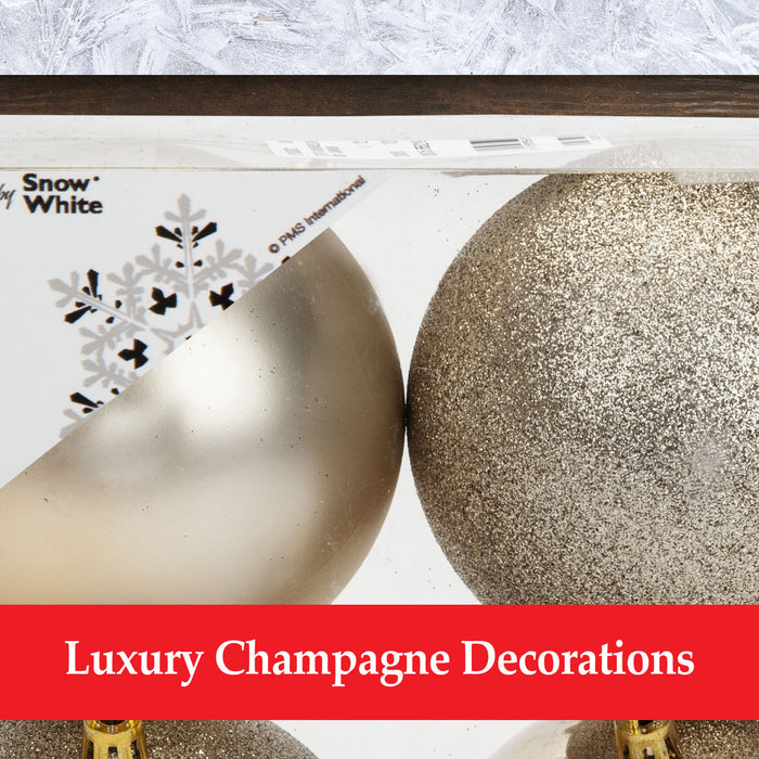 Champagne Gold Baubles Assorted (4 Pack) - Christmas Tree Decorations