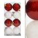 Red & White 5cm Baubles Assorted (8 Pack) - Christmas Tree Decorations