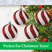 Red & White Stripe Baubles Candy Cane (4 Pack) - Christmas Decorations
