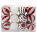 Red & White Baubles Candy Cane (24 Pack) - Christmas Tree Decorations