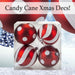 Red & White 9cm Baubles Candy Cane (4 Pack) - Christmas Tree Decorations