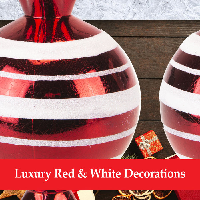 Red & White Sweet Baubles Candy Cane (3 Pack) - Christmas Decorations