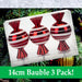 Red & White 14cm Sweet Baubles Candy Cane (3 Pack) - Christmas Decorations