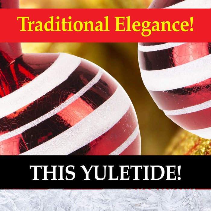 Red & White 14cm Sweet Baubles Candy Cane (3 Pack) - Christmas Decorations